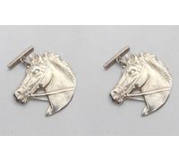 Cavallo : Gemelli in Argento 925 - Equitazione - Ippica - Cavaliere - Maneggio