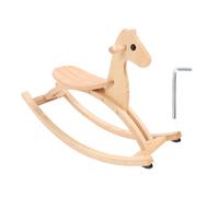 Cavallo in Legno per Bambini con Sella e Manico Sedia a Dondolo in Legno di Quercia per L'interazione Quotidiana con L'intrattenimento (Colore del legno naturale)