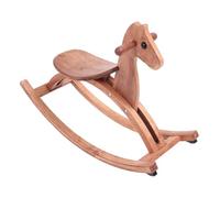 Cavallo in Legno per Bambini con Sella e Manico Sedia a Dondolo in Legno di Quercia per L'interazione Quotidiana con L'intrattenimento (Colore noce)