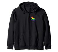 Cavallo LGBTQ Pride Flag Rainbow Pocket Minimalist Derby #25DA Felpa con Cappuccio