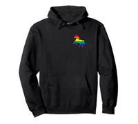 Cavallo LGBTQ Pride Flag Rainbow Pocket Minimalist Derby #25DA Felpa con Cappuccio