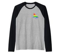 Cavallo LGBTQ Pride Flag Rainbow Pocket Minimalist Derby #25DA Maglia con Maniche Raglan