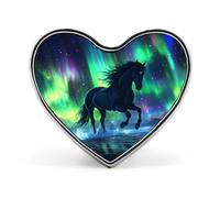 Cavallo Luce del Nord Carino Spilla Distintivo A Forma di Cuore Pin Cappello Abbigliamento Gioielli Accessori Regali per Festa di Nozze