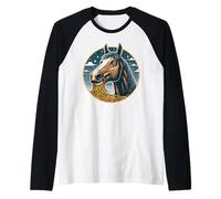 Cavallo Mangiare Spaghetti Maglia con Maniche Raglan