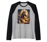 Cavallo Mistico Luna Spirito del Stallone Maglia con Maniche Raglan