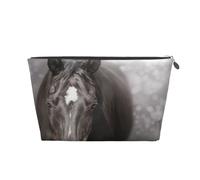Cavallo Nero Con Cuore, Borsa da toilette Borsa per trucco Borsa per cosmetici Borsa da toilette da viaggio portatile