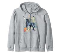 Cavallo Nero Halloween Summerween Animali Wildlife Stallion Felpa con Cappuccio