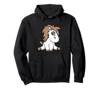 Cavallo Pony Carino Seduto Disegno Equitazione Cartoon Piccolo Animale Felpa con Cappuccio