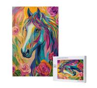 Cavallo Puzzle 300 Pezzi, Rosa Puzzle Adatto ad Adulti e Principianti, Giochi Divertenti/Sfidanti/Impossible, DIY Hobby Creativi per Adulti Attività Artigianali, Regali per Uomini/Donne M-1967