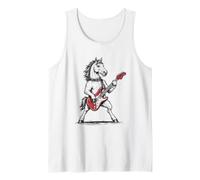 Cavallo Roccia Stile Divertente Cavallo Che Suona la Chitarra Rocker Canotta