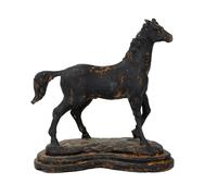 Cavallo scultura su un piedistallo di ferro figura 4,6kg giardino scultura in