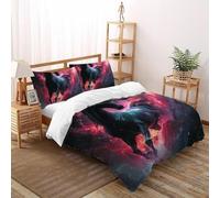 Cavallo scuro Set Di Biancheria Da Letto Copripiumino 2 Pezzi Comfort in Microfibra Per Coppia Adulti Doppia Con 2 Federe Double（200x200cm）