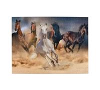Cavallo selvaggio che corre contro la tempesta di sabbia, puzzle da 500 pezzi per adulti - puzzle in legno per adulti e anziani