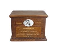Cavallo Shire urna di legno con statuetta in piedi Art-Dog