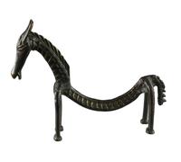 Cavallo Soprammobile Etnico Orissa IN Metallo - Figurina Di Fatto IN India #5087