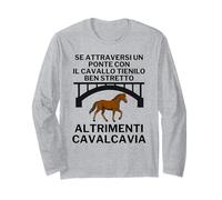 Cavallo sotto Il Ponte - Grafica Surreale Minimal Maglia a Manica