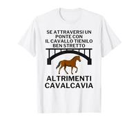 Cavallo sotto Il Ponte - Grafica Surreale Minimal Maglietta