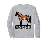 Cavallo Stuff Funghi Cavalli Selvaggi Equitazione Divertente Cavallo Maglia a Manica