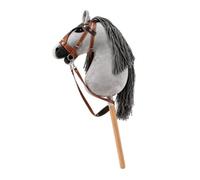 Cavallo su Bastone Realistico | Imbottito, Cavallo a Bastone con Asta in Legno, Stabile, per Recite Scolastiche, Piccoli Cavalieri