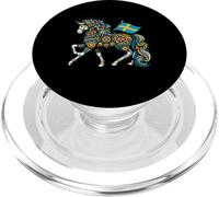 Cavallo svedese Dala Arte Popolare Svezia Bandiera Dalahelmsoljd Cavallo PopSockets PopGrip per MagSafe