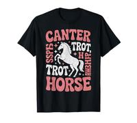Cavallo Tipografia Word Art Ragazze Equitazione Equestre Maglietta