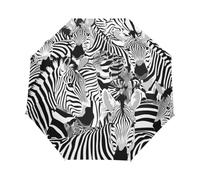 Cavallo Zebra Animale Bianco Nero Ombrello Pieghevole Automatico Ombrelli Antivento Protezione UV da Viaggio per Bambini Ragazzi Ragazze