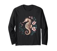 Cavalluccio marino botanico stravagante oceano marino fauna selvatica arte Maglia a Manica
