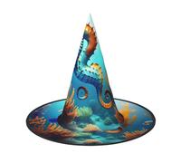 Cavalluccio marino corallo del fondale marino 1 PC Halloween strega cappello del partito del costume cappello adatto per il gioco del palcoscenico accessori