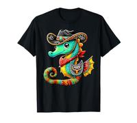 Cavalluccio marino Cowboy Cowgirl Colorato Seahorse Pesce Reef Maglietta