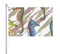 Cavalluccio marino Laminaria,Bandiera da giardino, bandiera decorativa da cortile, bandiera bifacciale, 2x3 piedi, per esterni e interni