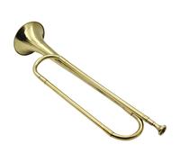 Cavalry Trumpet - Brass 47x11cm | Gold Plated B Flat Retro Standard Bugle Horn | Portable Musical Instrument For Students Marching Bands Orchestras Practice Performance