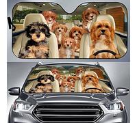 Cavapoo Dogs Cavapoo Dog Family Copertura Parabrezza Pieghevole Parasole per Auto Parabrezza Riflettente Copri Vetro Car Universale per Estate SUV M