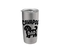 Cavapoo Papà Carino Cane Proprietario Doodle Cucciolo Padre Umorismo Doggy Bicchiere termico in acciaio inox doppia parete