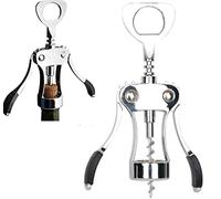 Cavatappi Apribottiglie a Doppia Leva Manuale, in Acciaio Resistente antiruggine,Antiscivolo e Leva Capsule, per Vino Rosso, Birra, Bottiglia, Cameriere 19cm
