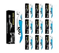 Cavatappi, Apribottiglie Vino,3 in 1 Cavatappi+Lama Corta Capsule+ Apribottiglie,Cavatappi a Leva Acciaio Inox (10, blu)