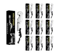 Cavatappi, Apribottiglie Vino,3 in 1 Cavatappi+Lama Corta Capsule+ Apribottiglie,Cavatappi a Leva Acciaio Inox (40, Bianco)