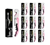 Cavatappi, Apribottiglie Vino,3 in 1 Cavatappi+Lama Corta Capsule+ Apribottiglie,Cavatappi a Leva Acciaio Inox (5, Rosa)