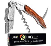 Cavatappi di HiCoup - Cavatappi, apribottiglie e tagliacapsule professionale tutto in uno, in legno di Sandalo naturale, la scelta preferita di sommelier, camerieri e baristi in tutto il mondo