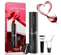 Cavatappi elettrico 4 in 1 a batteria Wine and Flow - Idea regalo Natale amatoriale o professionale del vino - Confezione regalo Natale apribottiglie elettrica - Accessorio vino e cavatappi sommelier