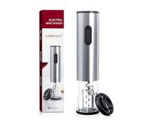 Cavatappi Elettrico per Vino Apribottiglie Elettrici Automatico Professionale per Gli Amanti del Vino Regalo (Acciaio Inossidabile Argento, Cavatappi con Taglia Capsule, a Pile)