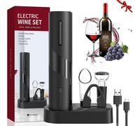 Cavatappi Elettrico per Vino, Set Di Apribottiglie Elettrico 6 in 1 Con Base, Ta