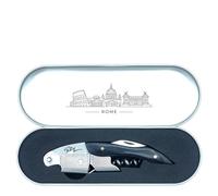 Cavatappi Personalizzato con Nome e Skyline Città - Apribottiglie Sommelier Professionale Inciso - Idea Regalo per Amanti del Vino con Scatola (Skyline Roma)