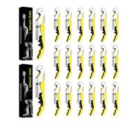 Cavatappi Professionale Apribottiglie Vino 3 in 1 con Tagliacapsule Accessori Acciaio Inossidabile da Sommelier Classico all in one Apribottiglie per Birra, Vino, Server e Barmen (10, Giallo)