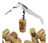 Cavatappi Professionali Apribottiglie Vino da Sommelier, Tagliacapsule, Cava Tappi Cameriere Apri Bottiglia Taglia Capsule Doppia Leva in Acciaio Inox e Coltello Seghettato (BIANCO)