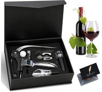Cavatappi,Set Apribottiglie,Set 5 Accessori per Vino da Sommelier,Apribottiglie Manuale,Scatola di Accessori per Il Vino Set Regalo,Set di cavatappi per gli amanti del vino