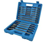 CAVATINY Set di 17 punte trapano SDS Plus e scalpelli per muratura, calcestruzzo, mattoni, cemento, pietra con 4 tagli e valigetta robusta - codolo SDS Plus adatto per martello perforatore