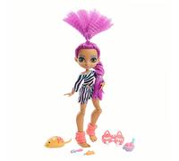 Cave Club Pigiama Party Preistorico Bambola Roaralai Snodabile, con Capelli Viola e Accessori, Giocattolo per Bambini 4+Anni,GTH02