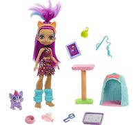 Cave Club Playset Amici Preistorici con Bambola Roaralai, Capelli Viola, Gattino, Casetta e Accessori, Giocattolo per Bambini 4+Anni, GNL95