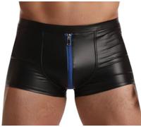 Cave Hero - Pantaloncini da uomo in simil lattice con cerniera, nero/blu, XL