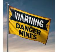 Cave Man Bar Attenzione: pericolo miniere avanti bandiera piscina roba giardino bandiere primavera ed estate (30 x 45 cm)